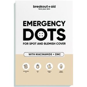 Breakout+aid Náplasti na akné s niacinamidem a zinkem Emergency Dots 72 ks