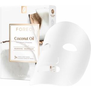 FOREO Vyživující plátýnková maska pro dehydratovanou pleť Coconut Oil (Nourishing Sheet Mask) 3 x 20 g