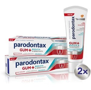 Parodontax Zubní pasta na problémy s dásněmi, dechem a citlivostí zubů Gum and Sensitive Whitening Duo 2 x 75 ml