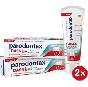 Parodontax Zubní pasta na problémy s dásněmi, dechem a citlivostí zubů Gum and Sensitive Duo 2 x 75 ml