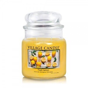 Village Candle Vonná svíčka ve skle Svěží citrón (Fresh Lemon) 389 g